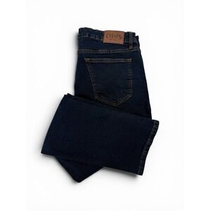 Chaps Jeans Men 36x30 Blue Denim Straight Leg Workwear Stretch Dark Wash Reg Fit